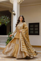 Golden Banarasi Lehenga Set