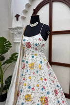 Floral Thread Sequin Anarkali Gown Set