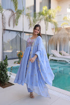 Mal Chanderi Anarkali Set