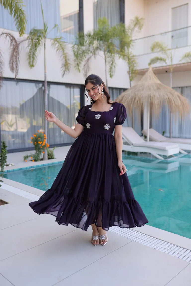 Silver Crunchy Tiered Maxi Dress