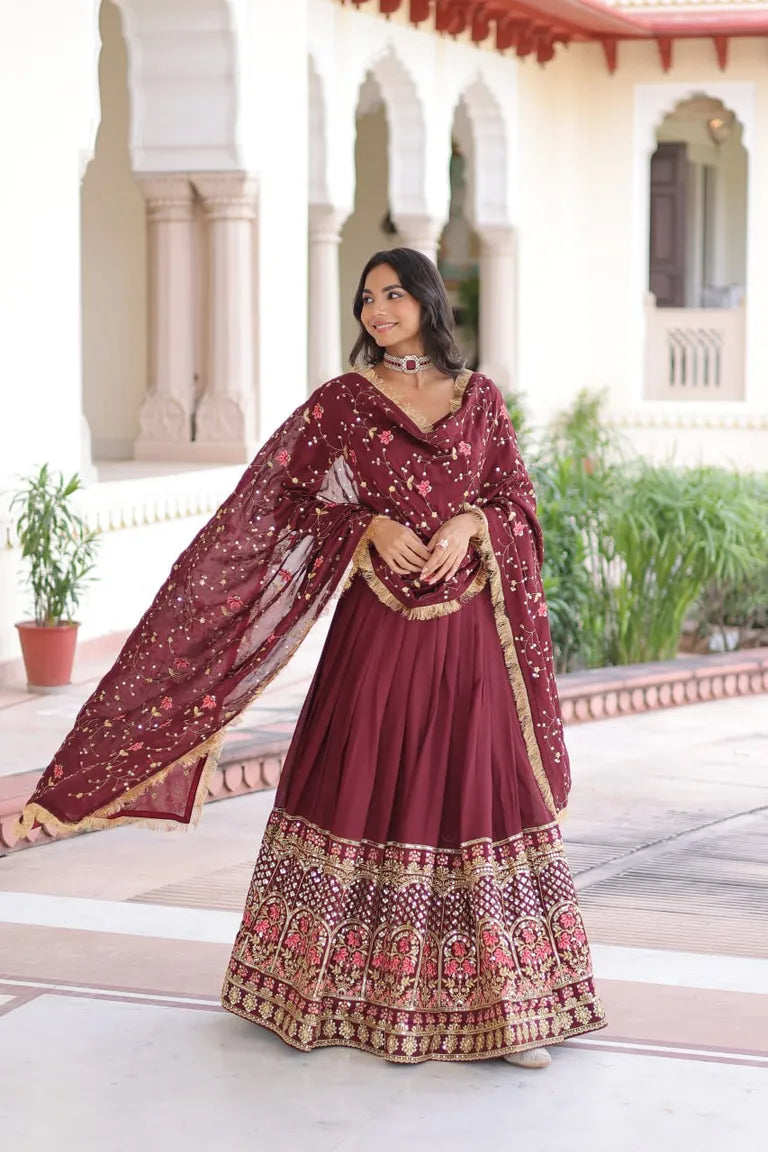 Traditional Embroidered Lehenga Set