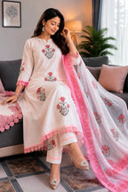 Jaipuri Taj Cotton Floral Suit Set