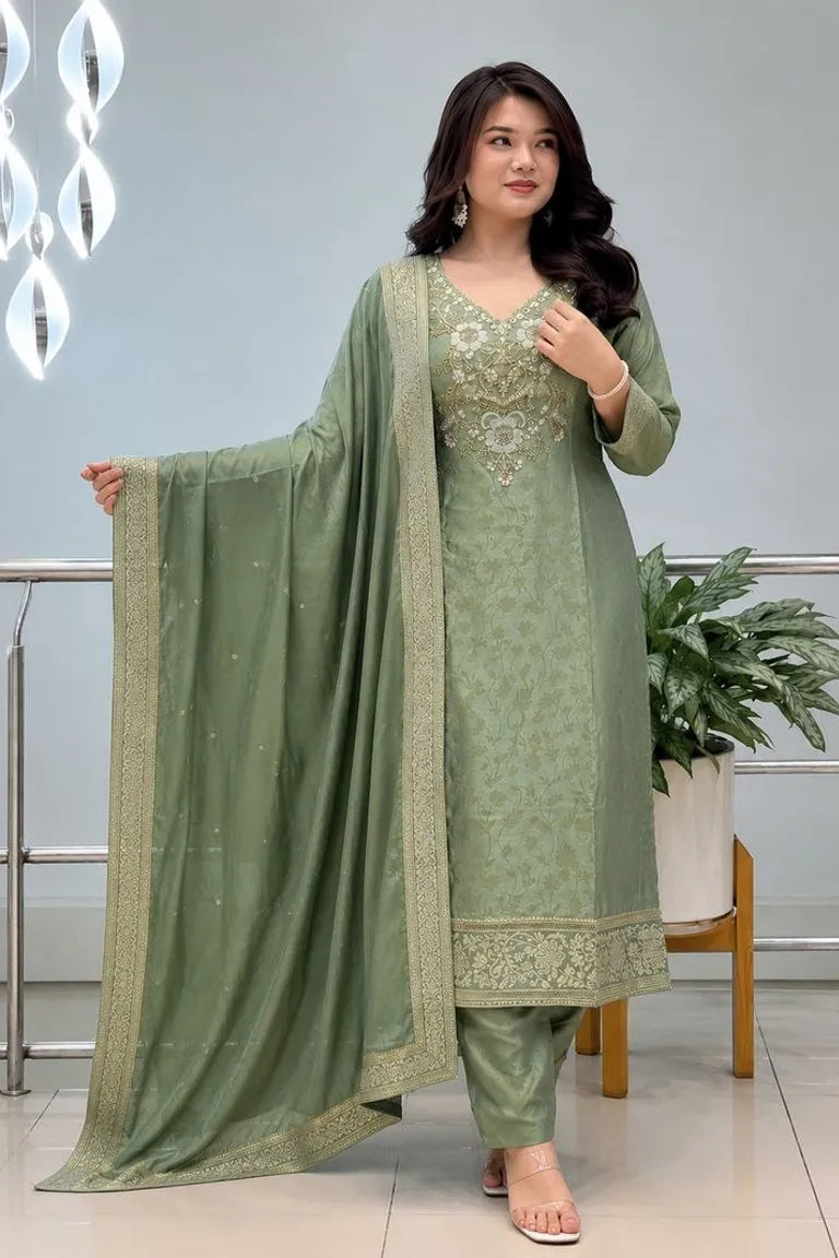 Designer Jacquard Full Stitch Suit