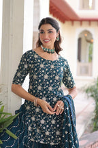 Party Wear Kurti with Sharara Dupatta