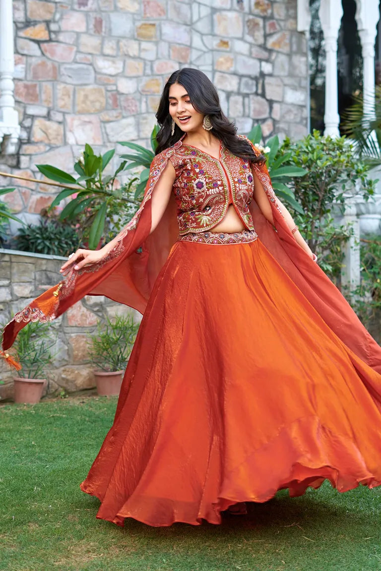 Embroidered Jacket Lehenga Set