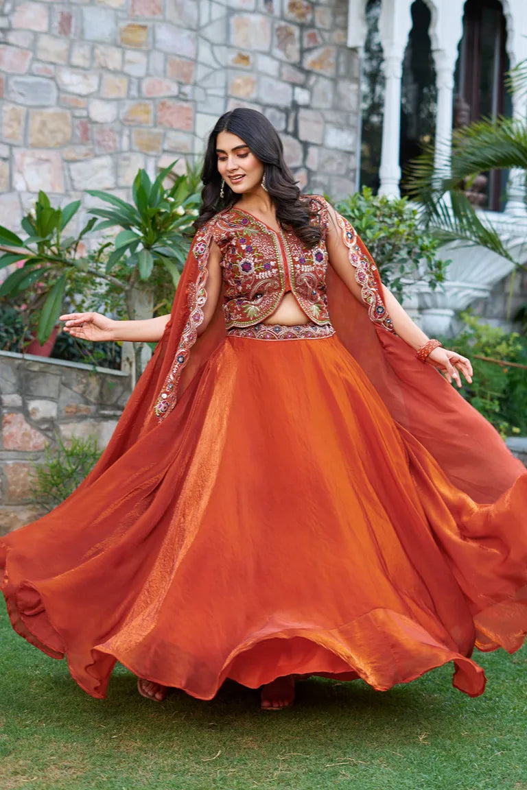 Embroidered Jacket Lehenga Set