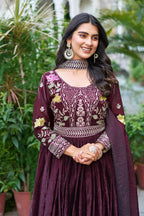 Full-Sleeve Embroidered Maxi Dress gown