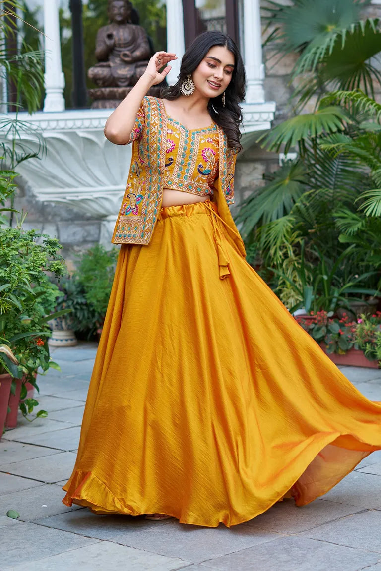 Choli & Skirt with Designer Jacket