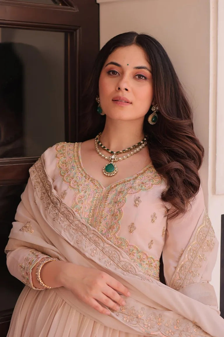 Peach Blossom  Anarkali Set