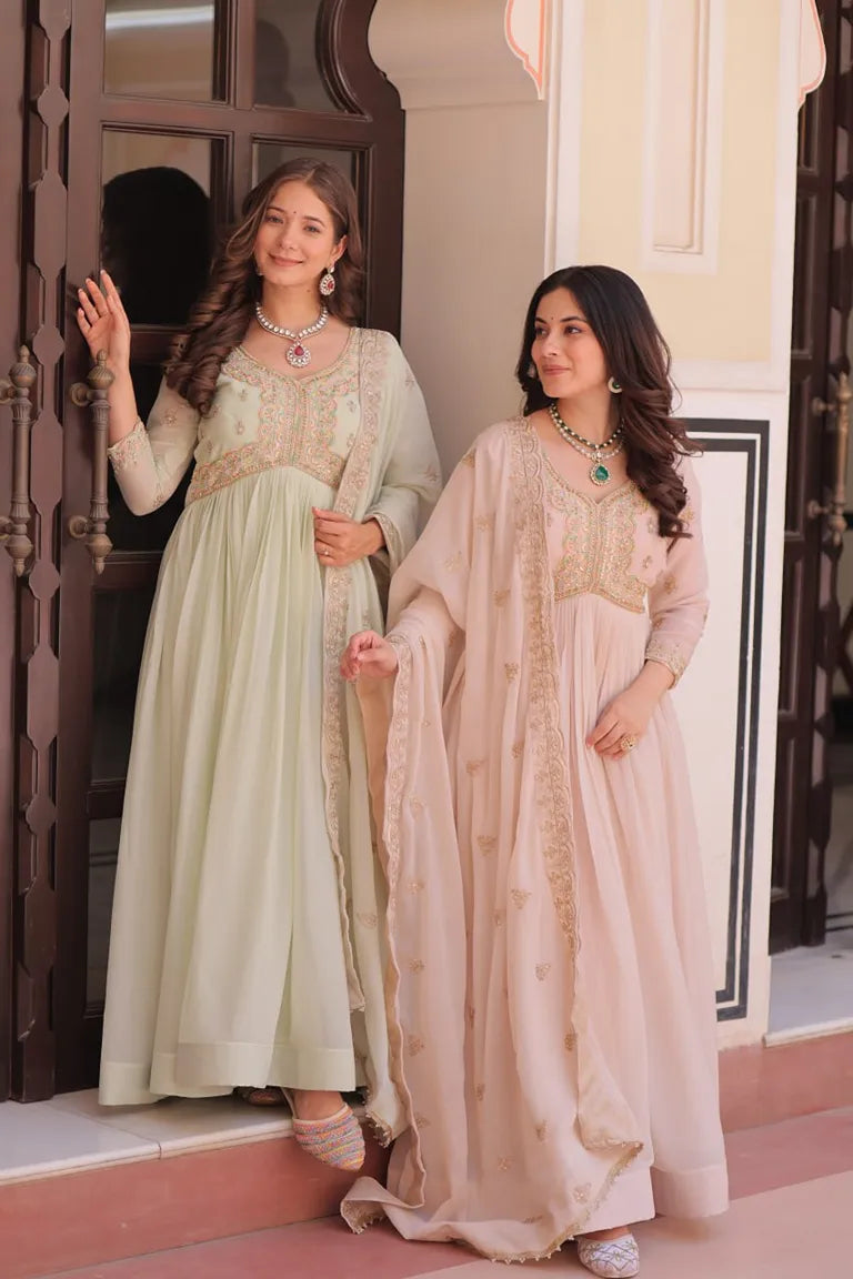 Peach Blossom  Anarkali Set