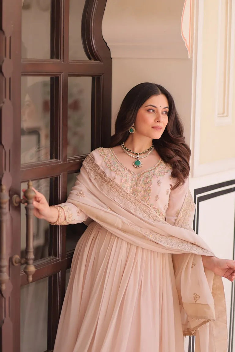 Peach Blossom  Anarkali Set