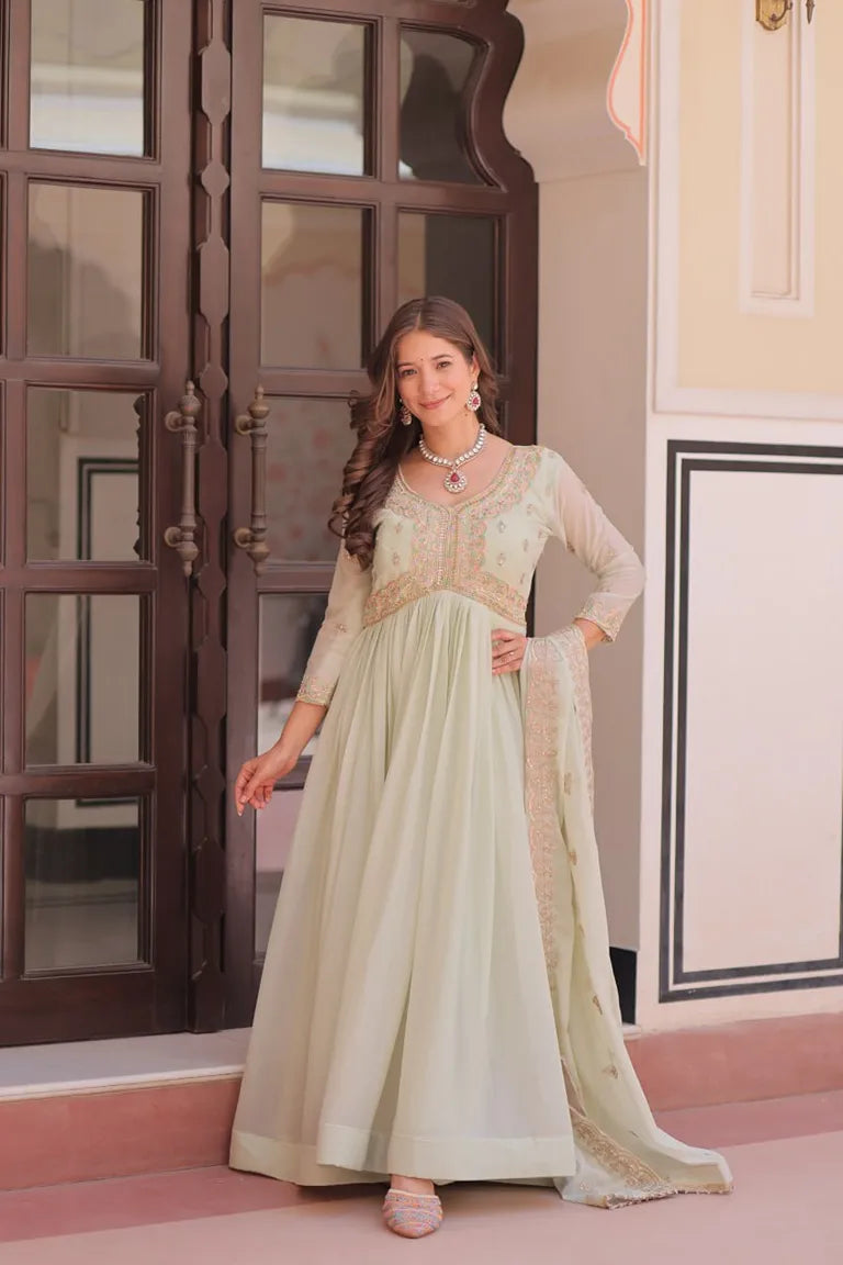 Peach Blossom  Anarkali Set