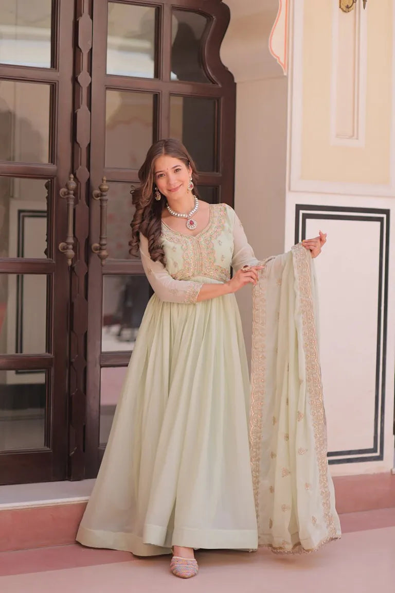 Peach Blossom  Anarkali Set