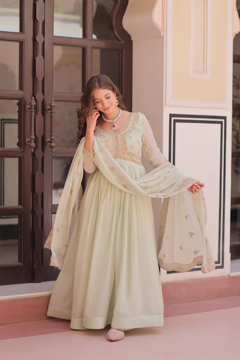 Peach Blossom  Anarkali Set