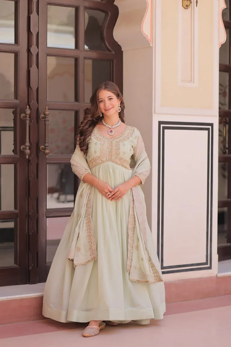Peach Blossom  Anarkali Set