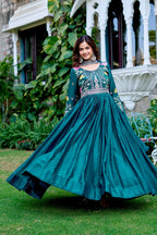 Full-Sleeve Embroidered Maxi Dress gown