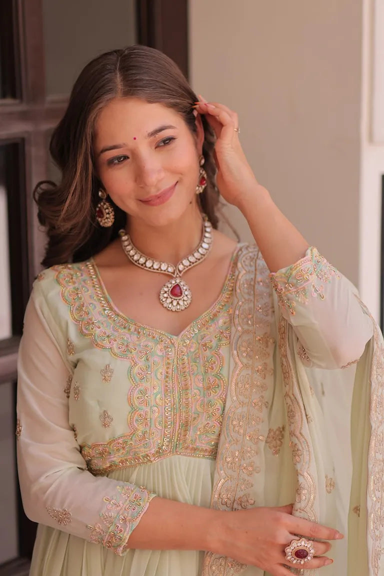 Peach Blossom  Anarkali Set