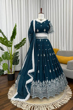 Ruby Georgette Lehenga