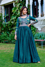 Full-Sleeve Embroidered Maxi Dress gown