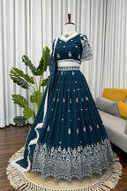 Ruby Georgette Lehenga
