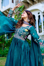 Full-Sleeve Embroidered Maxi Dress gown