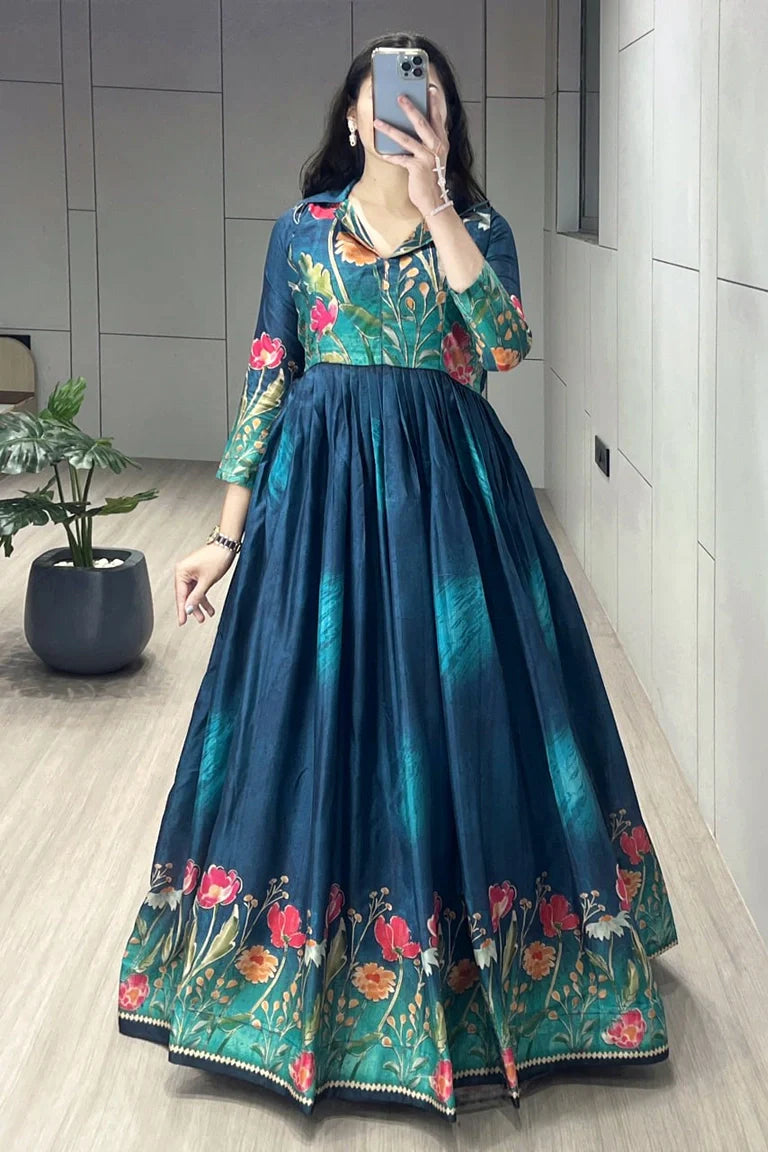 Printed Manipuri Silk Long Gowns