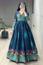 Printed Manipuri Silk Long Gowns
