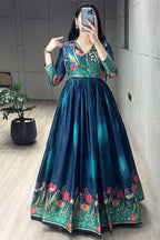 Printed Manipuri Silk Long Gowns