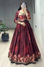 Printed Manipuri Silk Long Gowns