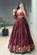 Printed Manipuri Silk Long Gowns