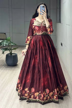 Printed Manipuri Silk Long Gowns