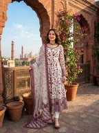 Blue & White Thread Work Anarkali Set
