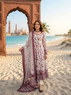Blue & White Thread Work Anarkali Set