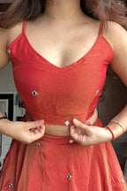 Orange Summer Silk Lehenga