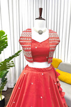 Orange Summer Silk Lehenga