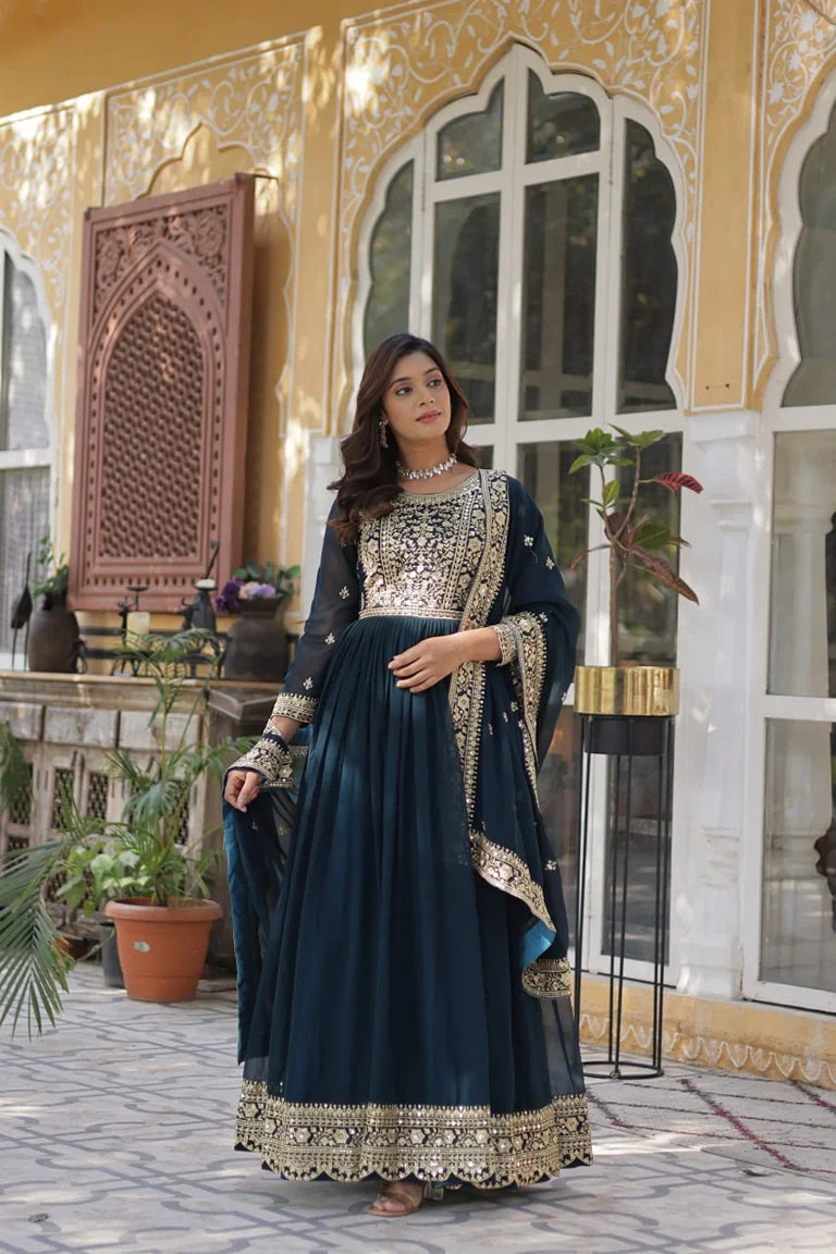 Midnight Zari Gown