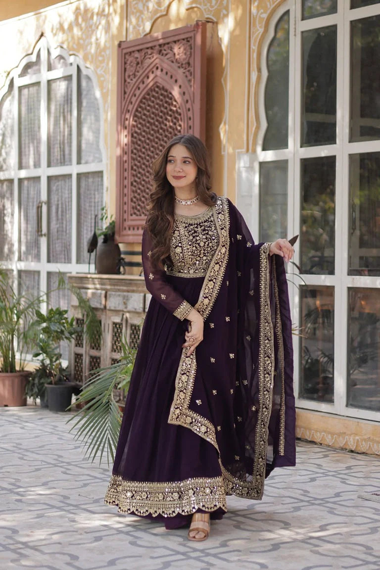 Midnight Zari Gown