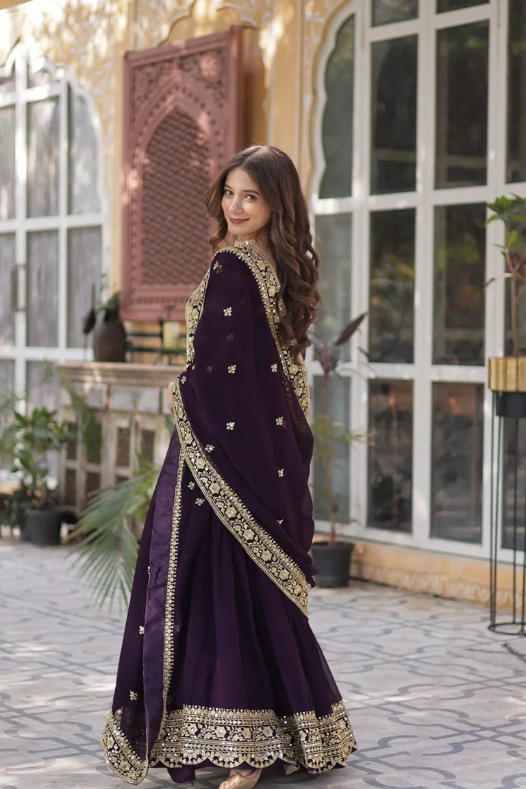 Midnight Zari Gown