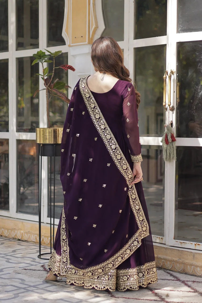Midnight Zari Gown