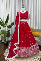 Ruby Georgette Lehenga
