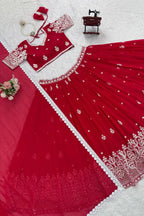 Ruby Georgette Lehenga