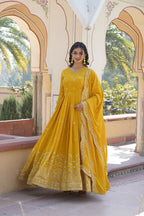 YELLOW DESIGNER GOWN