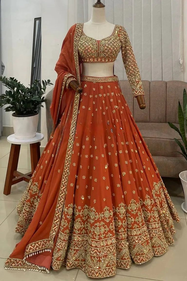 Bridal Orange Lehenga