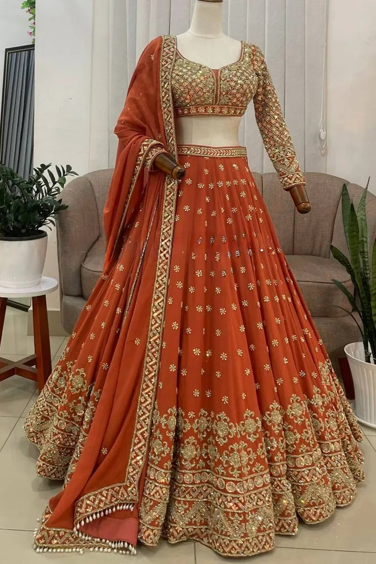 Bridal Orange Lehenga