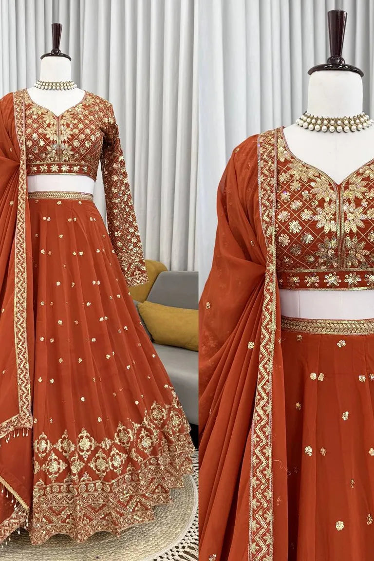 Bridal Orange Lehenga