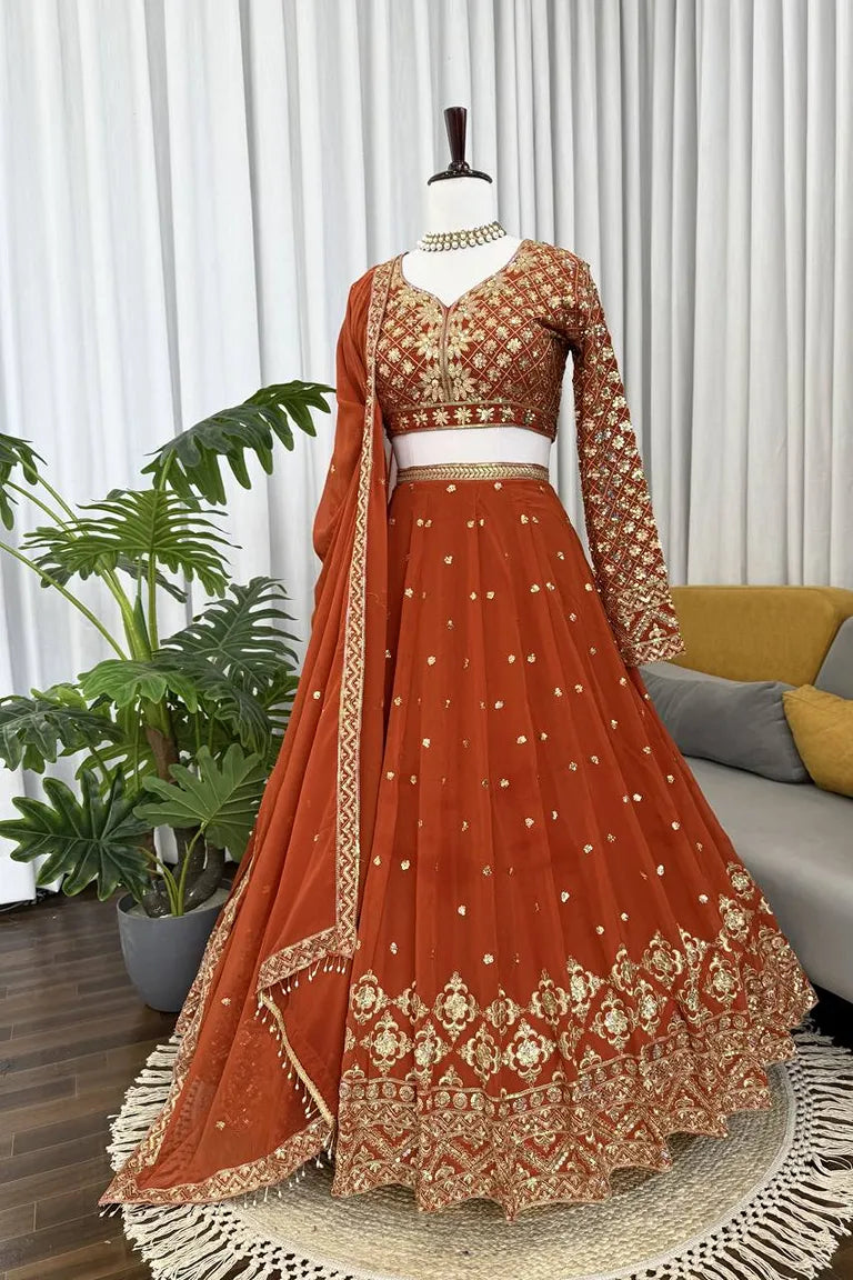 Bridal Orange Lehenga