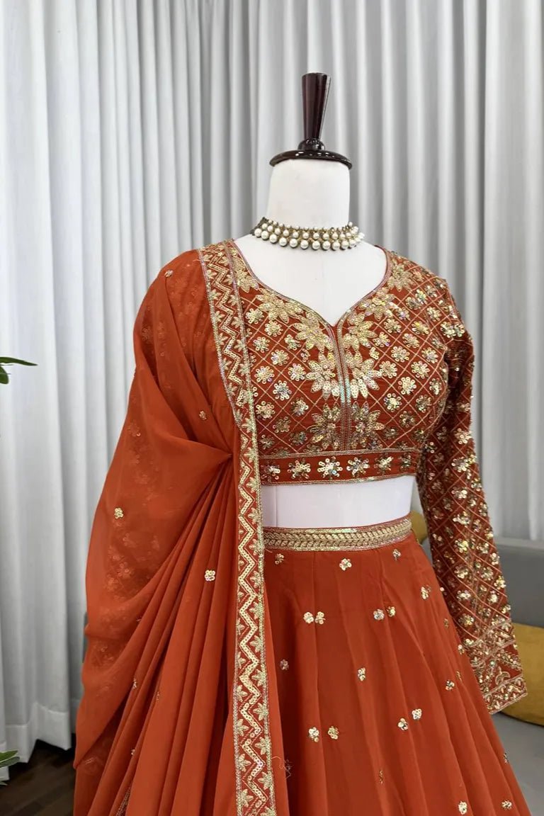 Bridal Orange Lehenga
