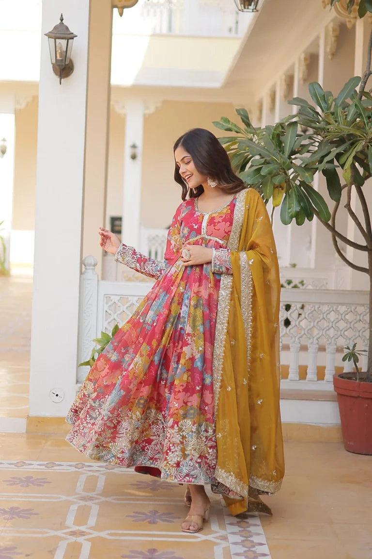 ALIA CUT GOWN WITH DUPATTA SET