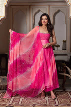 Festive Bandhani gown