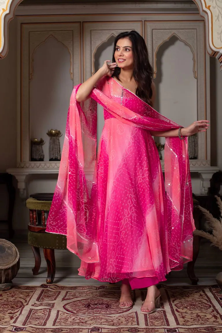 Festive Bandhani gown